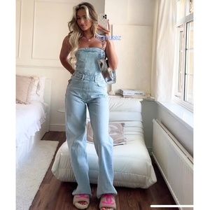 Zara CORSET DENIM JUMPSUIT